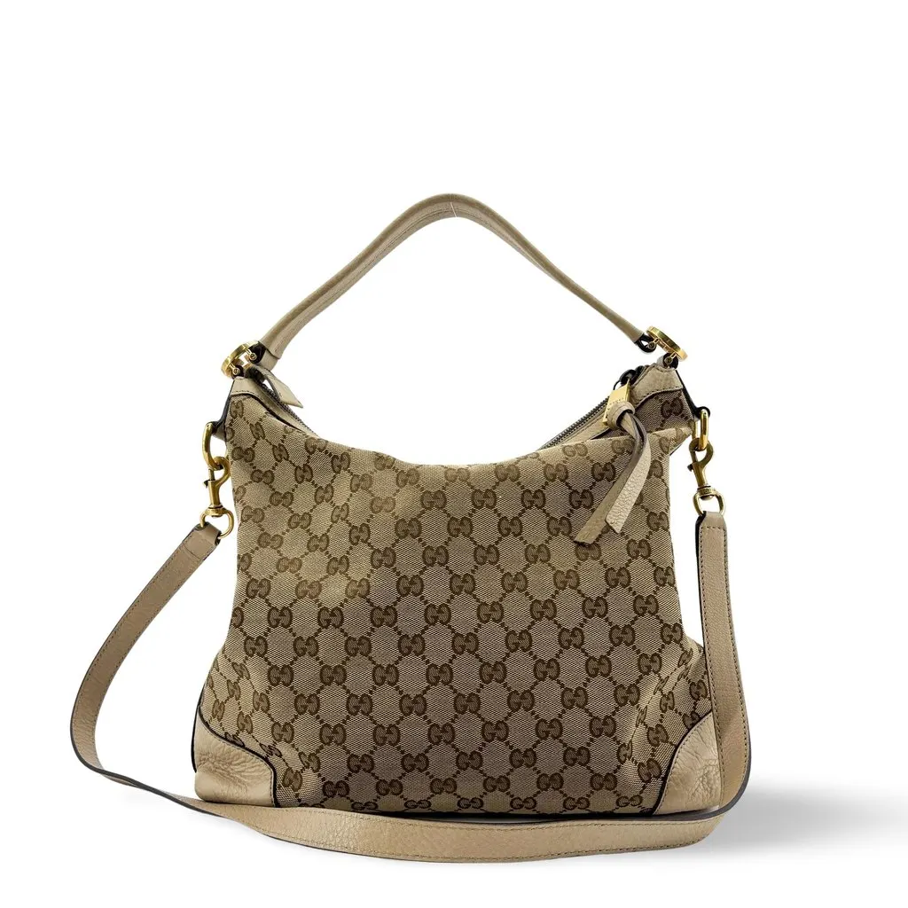 Gucci GG Canvas Miss GG Hobo Bag Beige Canvas Fair - Front View