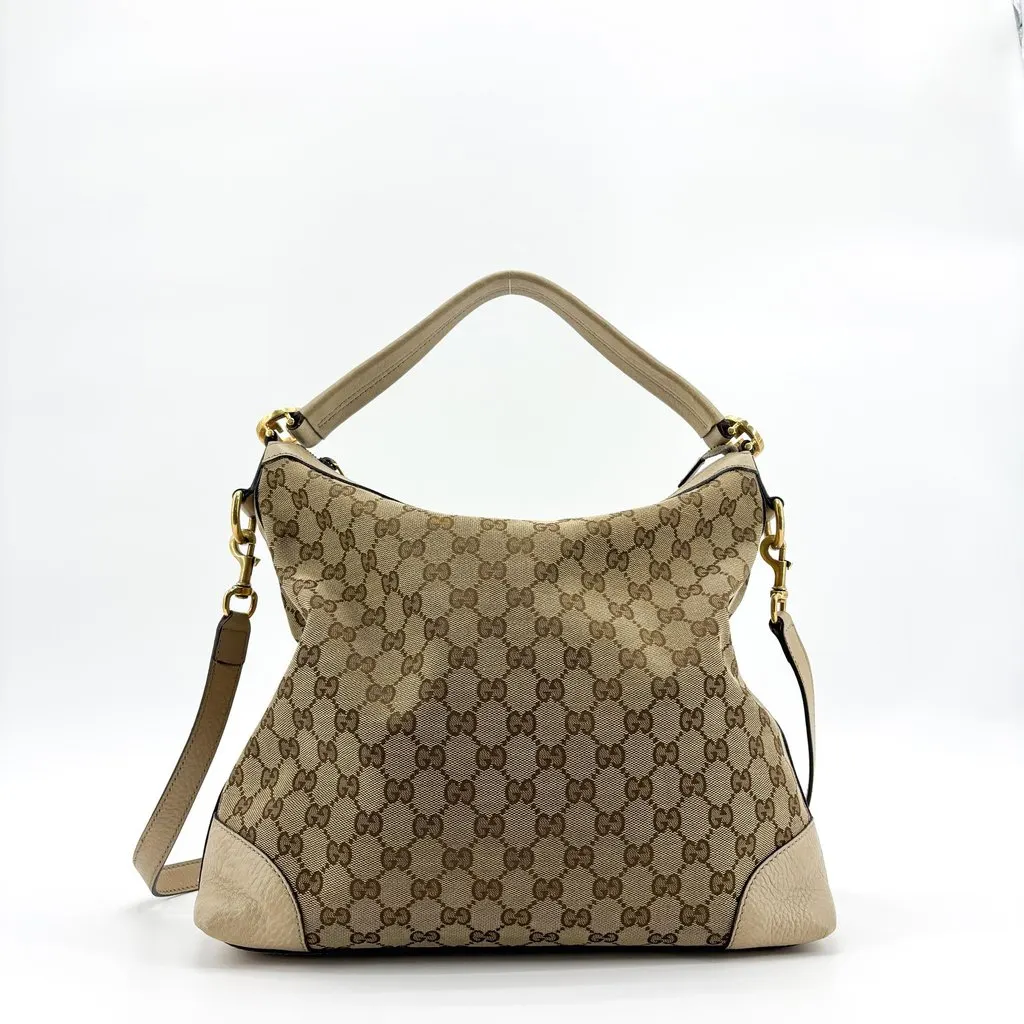 Gucci GG Canvas Miss GG Hobo Bag Beige Canvas Fair - Back View