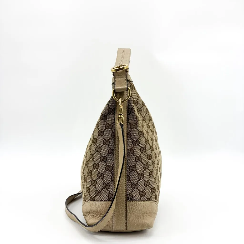 Gucci GG Canvas Miss GG Hobo Bag Beige Canvas Fair - Inside View