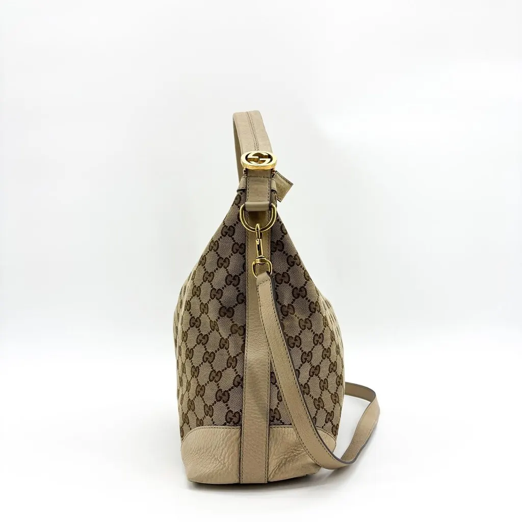 Gucci GG Canvas Miss GG Hobo Bag Beige Canvas Fair - Model View