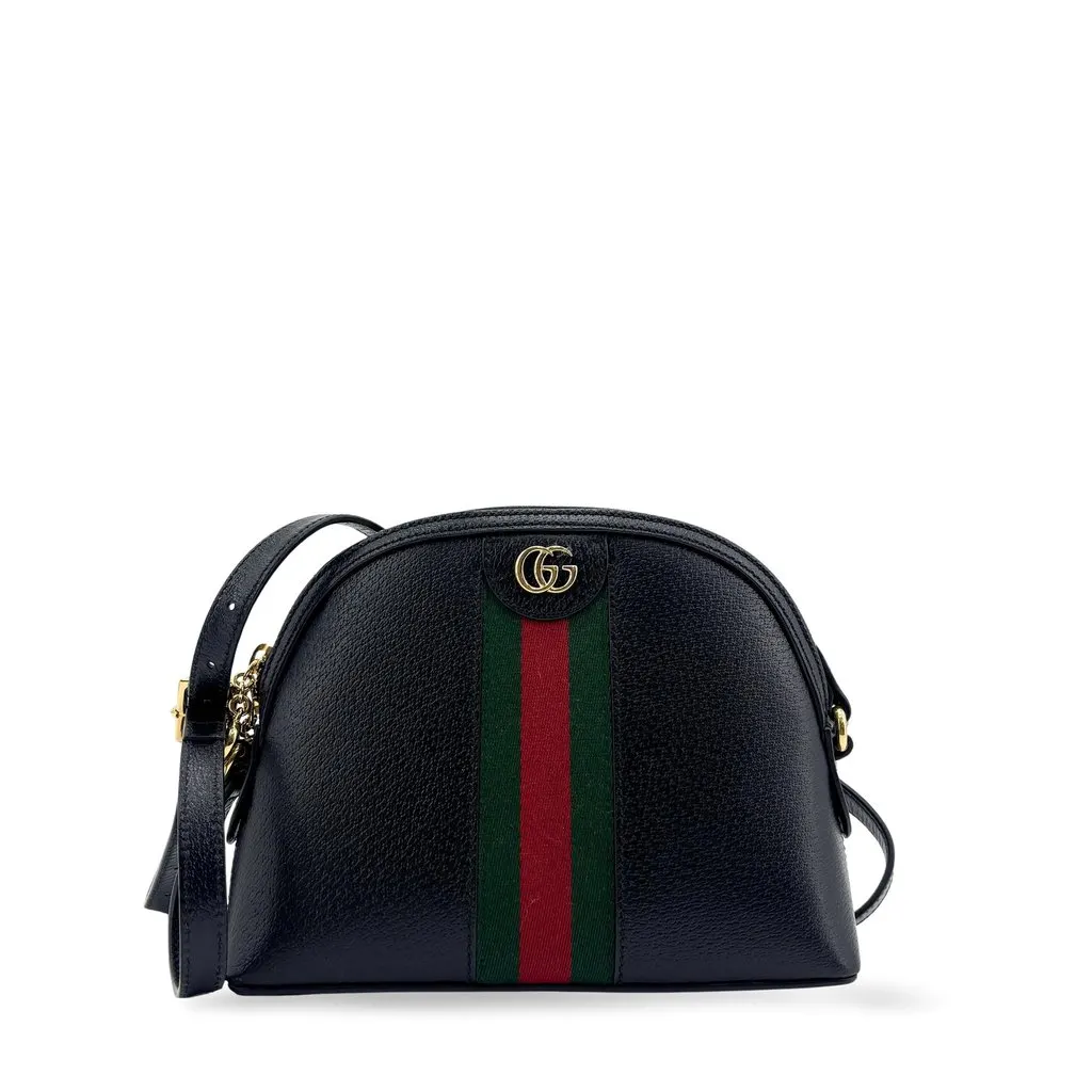 Gucci Ophidia Small Shoulder Bag Black Black Leather Good - Front View