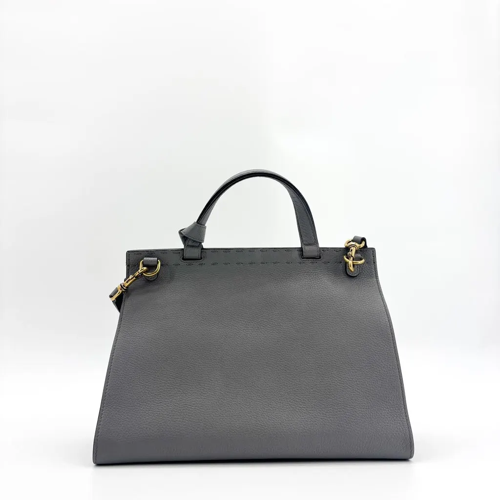 Gucci Medium Double G Top Handle Bag Grey MultiColor Leather Good - Inside View