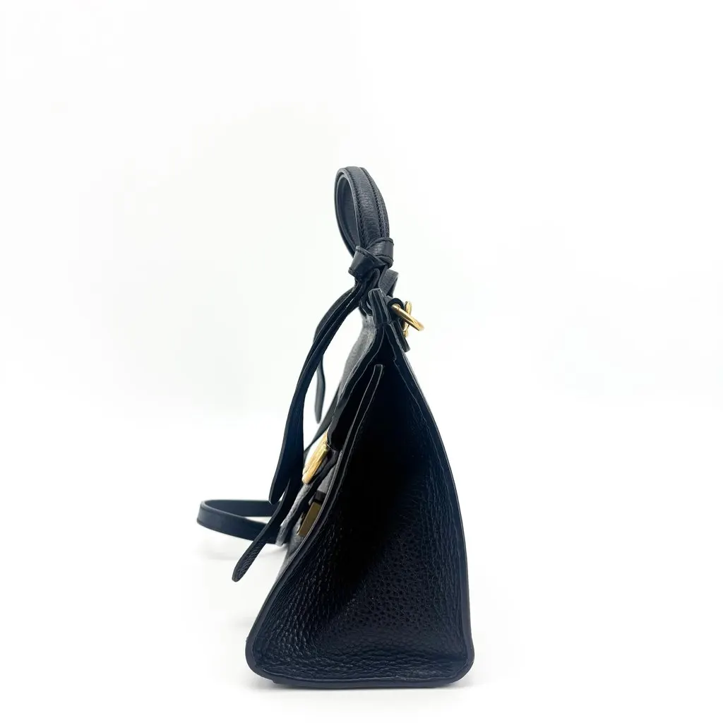 Gucci GG Marmont Mini Top Handle Bag Black Black Leather Good - Model View