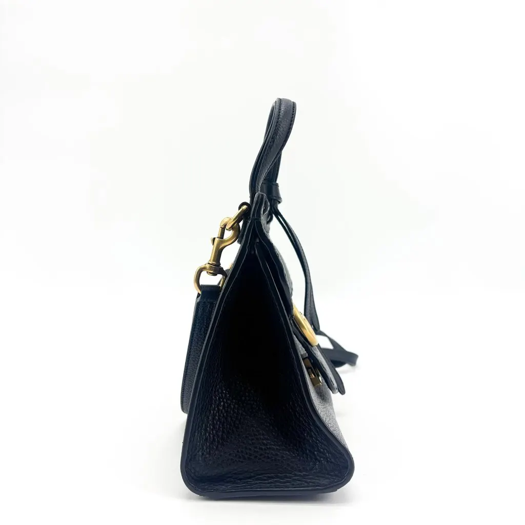 Gucci GG Marmont Mini Top Handle Bag Black Black Leather Good - Box View