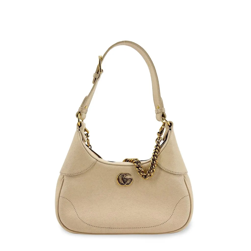 Gucci Aphrodite Small Shoulder Bag Beige Beige Leather Good - Front View