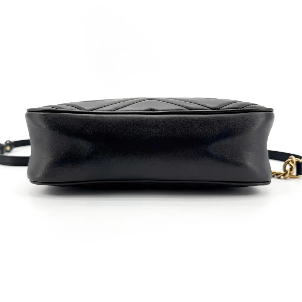 Gucci GG Marmont Small Matelasse Shoulder Bag Black Black Leather Good - Box View