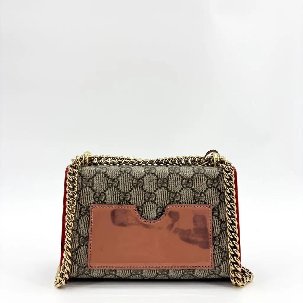 Gucci Padlock GG Small Shoulder Bag Brown Red Beige Canvas Fair - Inside View