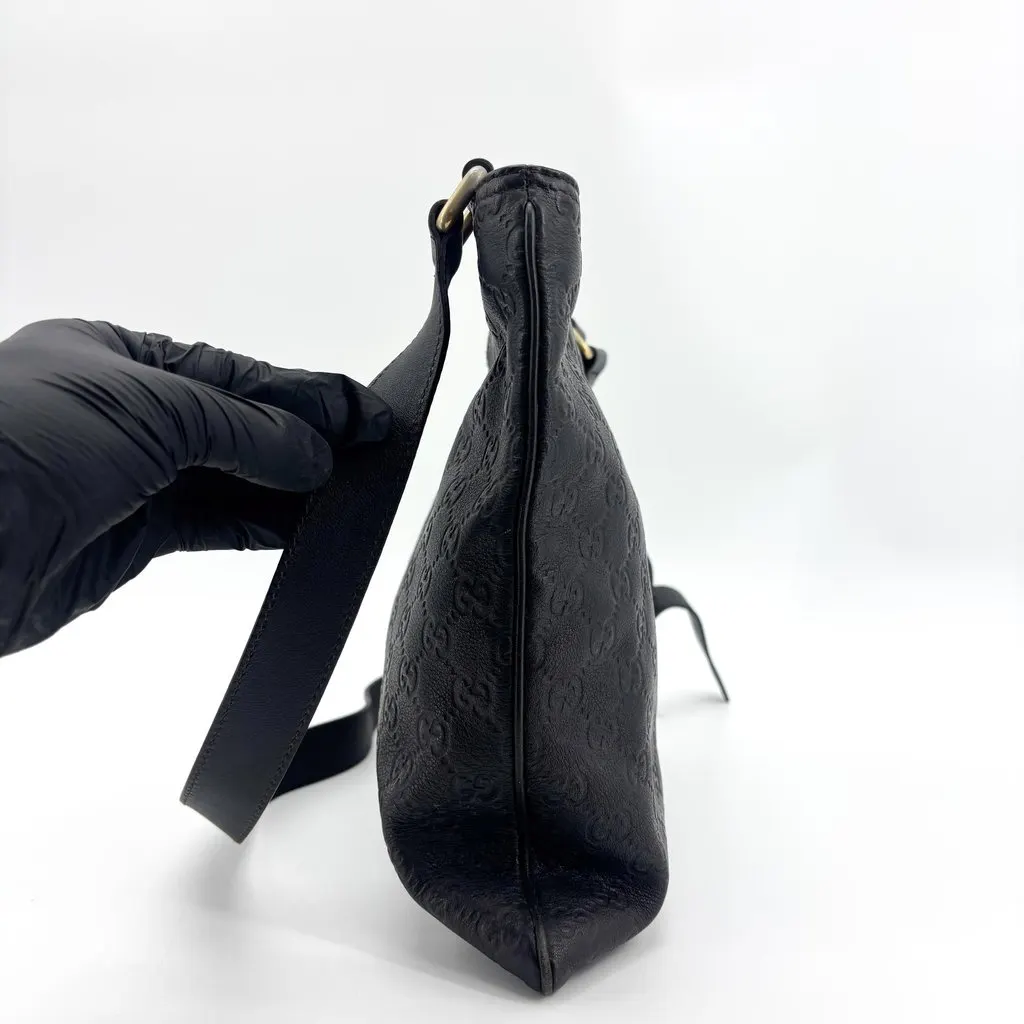Gucci Microguccissima Leather Crossbody Bag Black Black Leather Good - Inside View