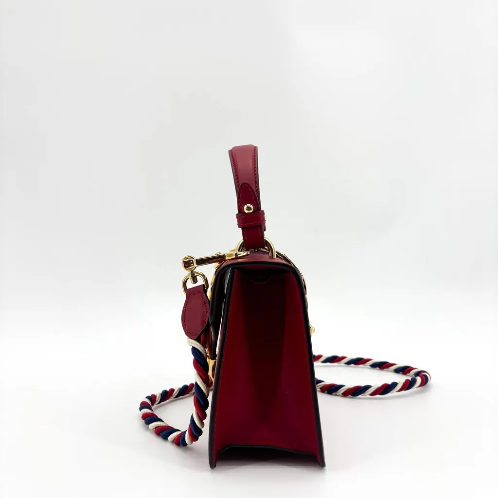 Gucci Sylvie Mini Top Handle Bag Red Gold Leather Very good - Inside View