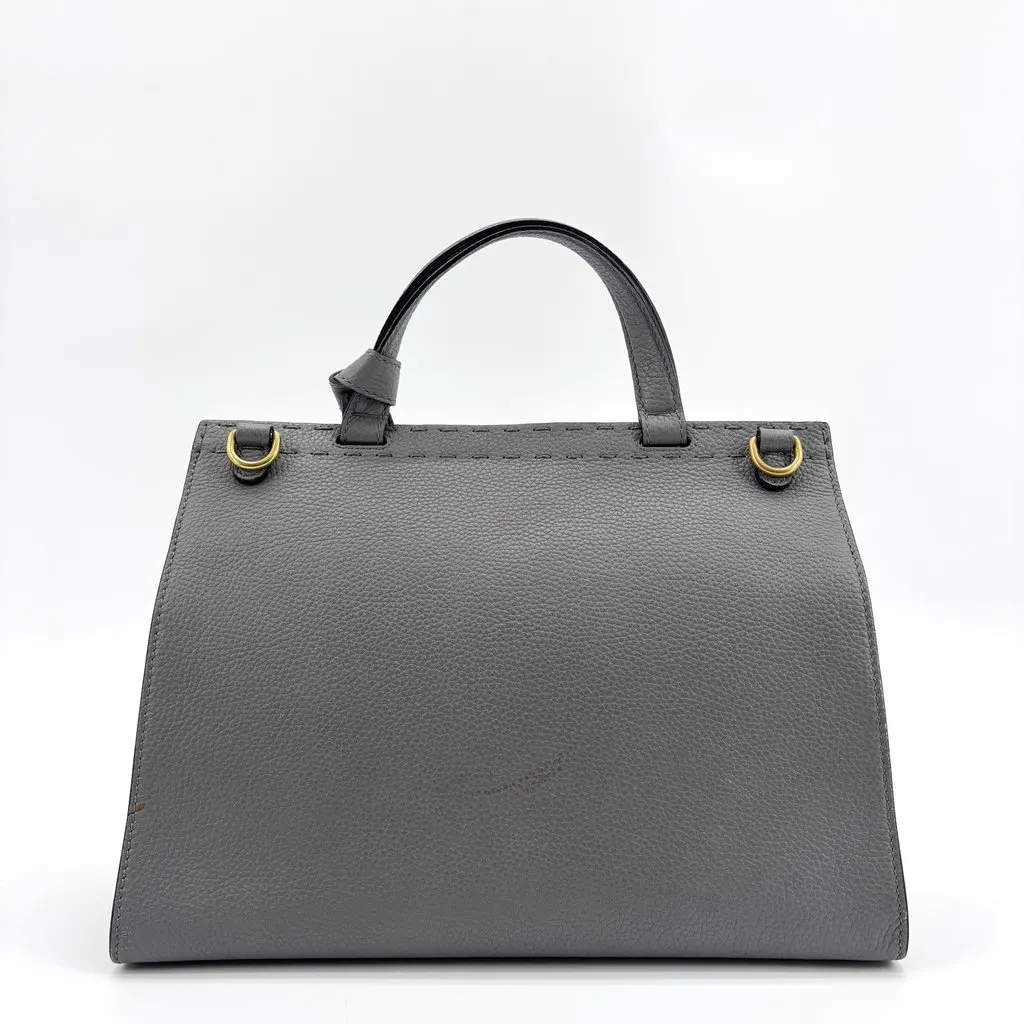 Gucci Small Double G Top Handle Bag Grey MultiColor Leather Good - Inside View