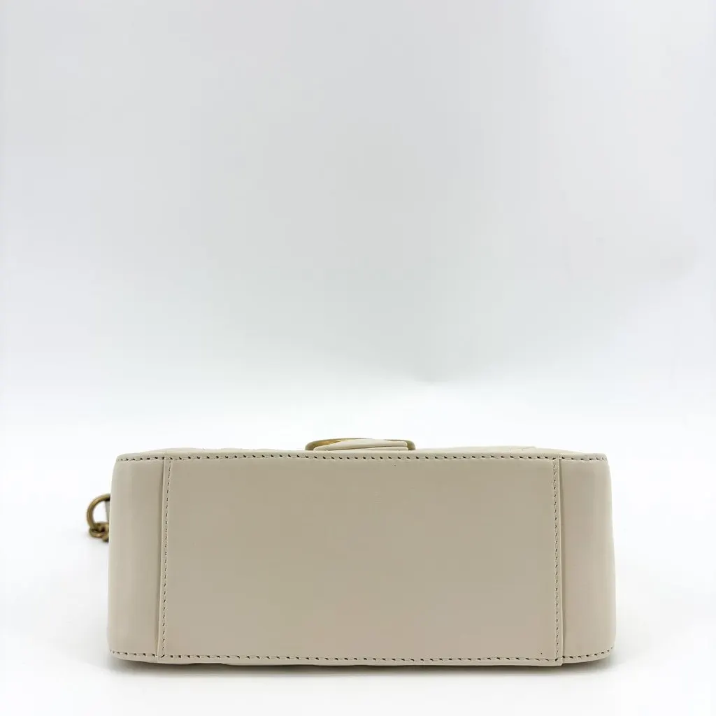 Gucci GG Marmont Mini Top Handle Bag White White Leather Good - Box View