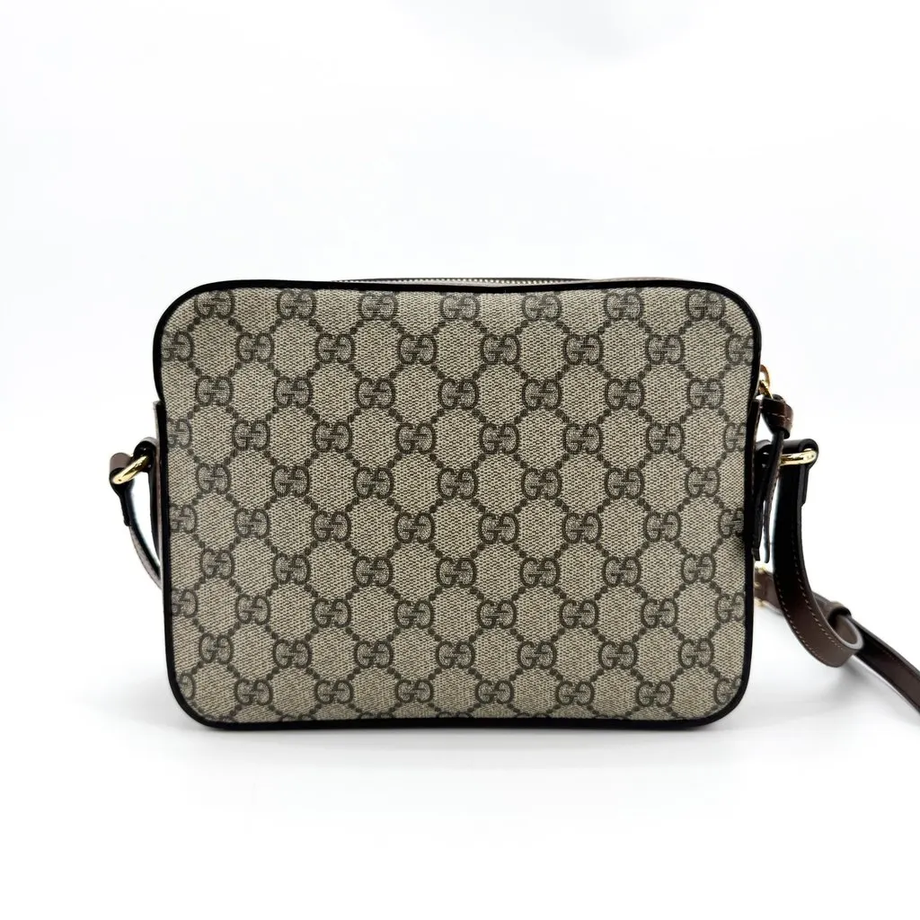 Gucci Horsebit 1955 Small Shoulder Bag Brown GG Supreme Beige Canvas Very good - Inside View