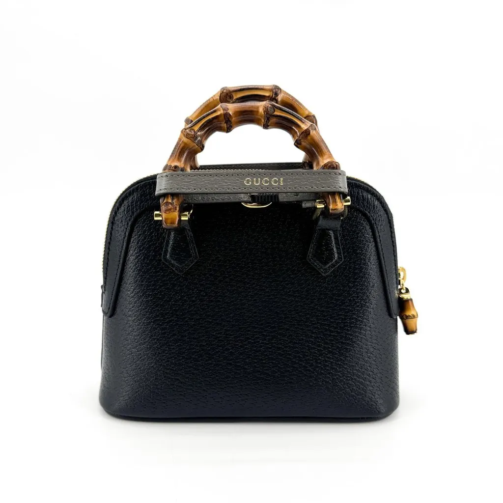 Gucci Diana Mini Bag Black Black Leather Very good - Inside View