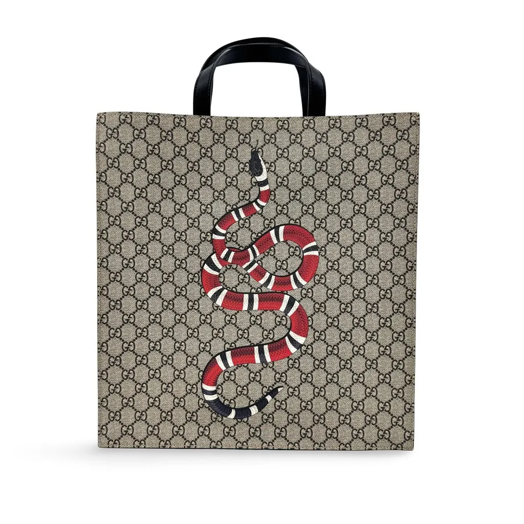 Gucci GG Supreme Kingsnake Print Tote Bag