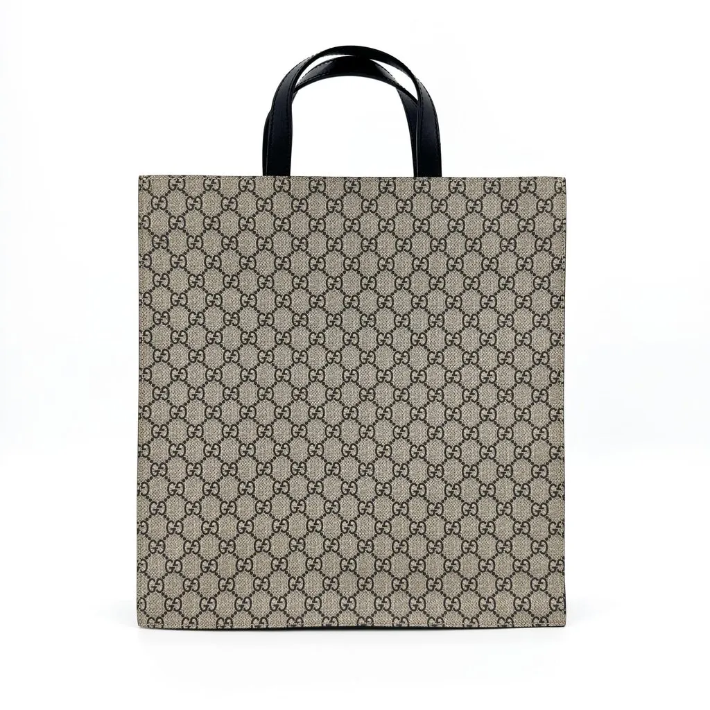 Gucci GG Supreme Kingsnake Print Tote Bag Beige Canvas Very good - Inside View