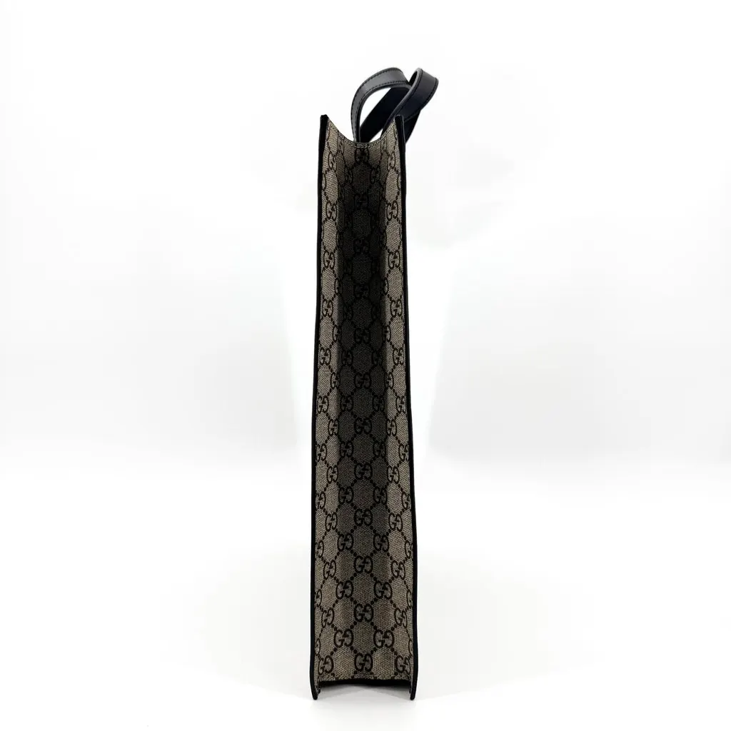Gucci GG Supreme Kingsnake Print Tote Bag Beige Canvas Very good - Model View