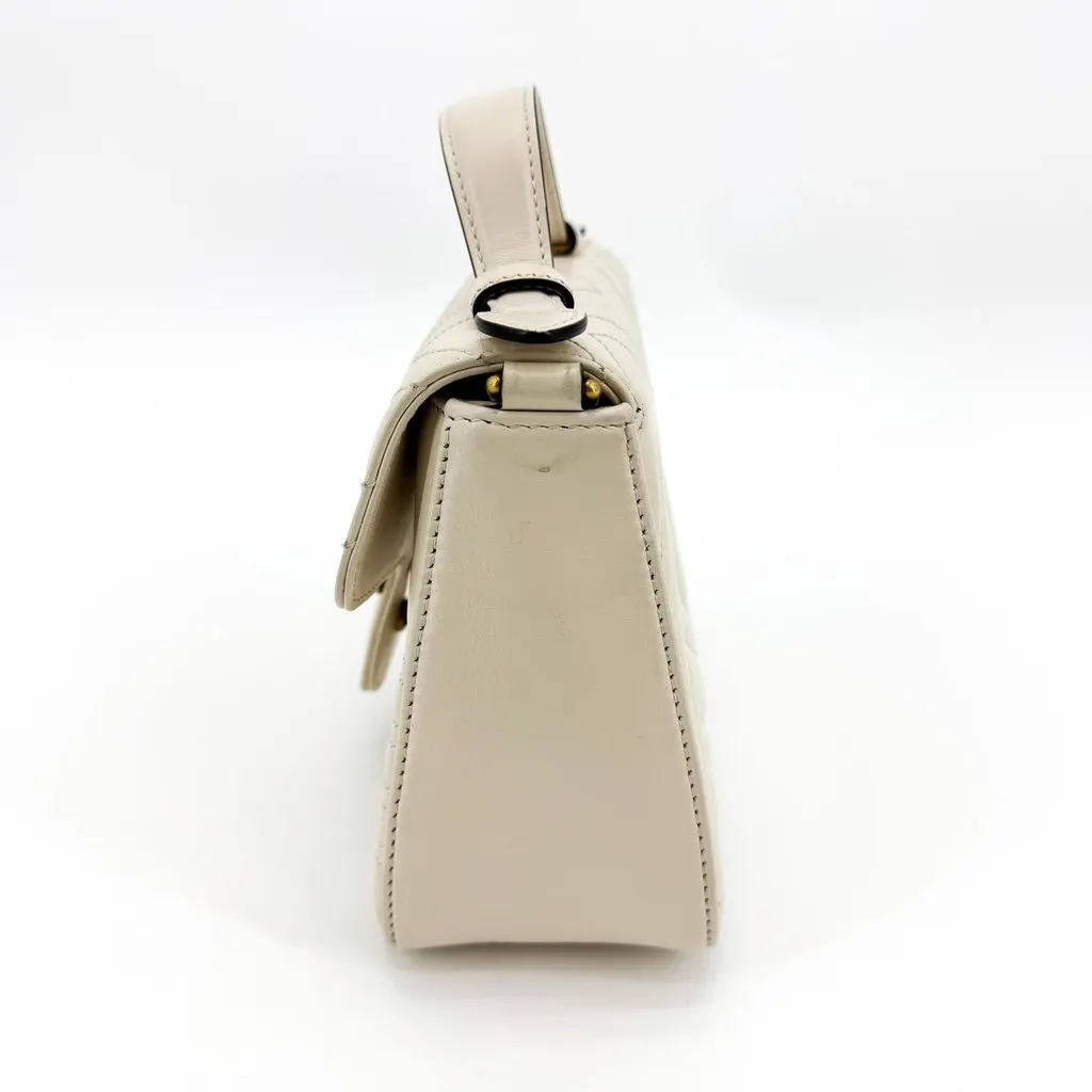 Gucci GG Marmont Mini Top Handle Bag White White Leather Good - Box View