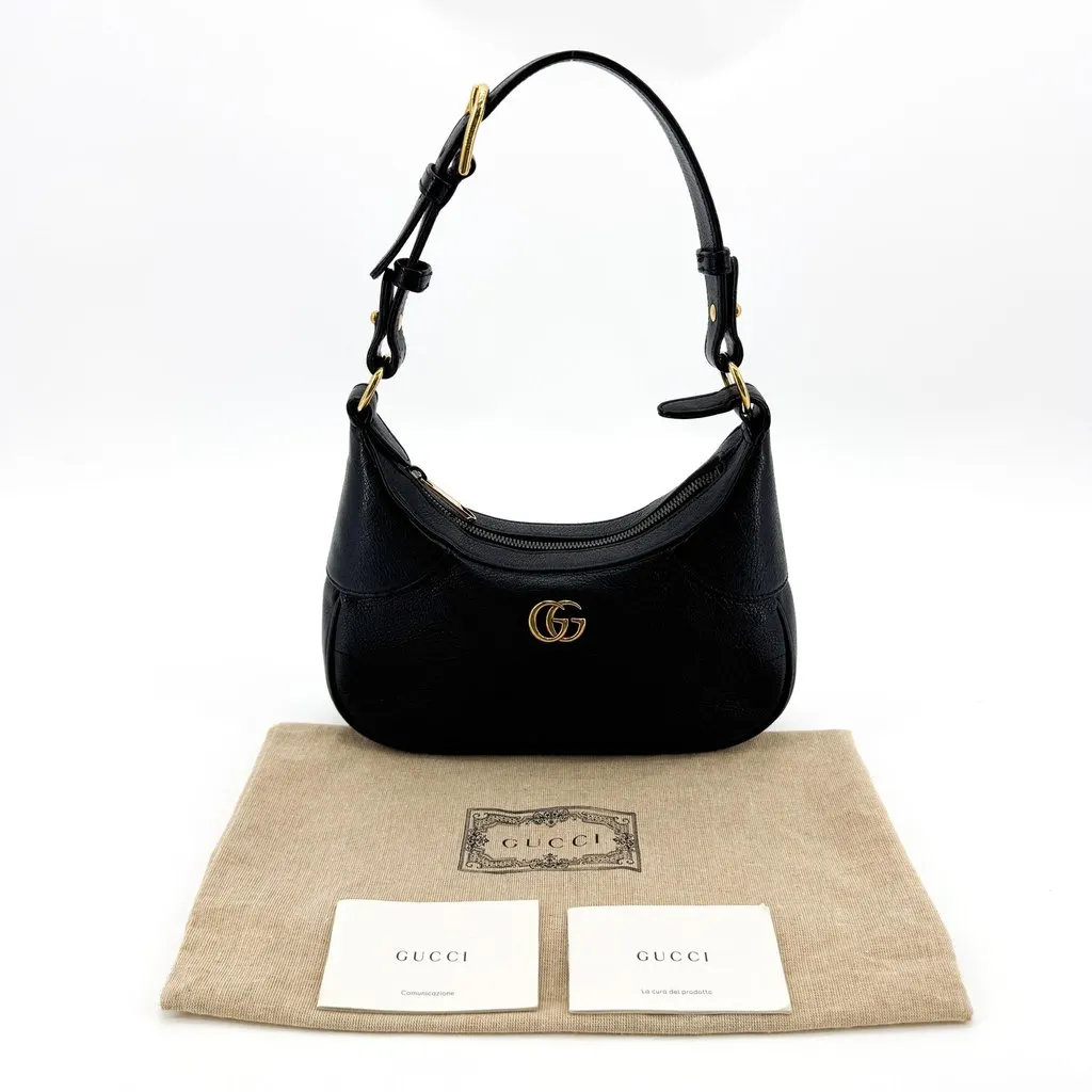 Gucci Aphrodite Small Shoulder Bag Black Black Leather Good - Back View