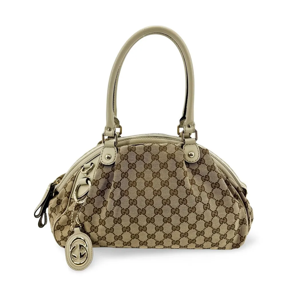 Gucci Sukey GG Canvas Medium Tote Bag Beige Ivory