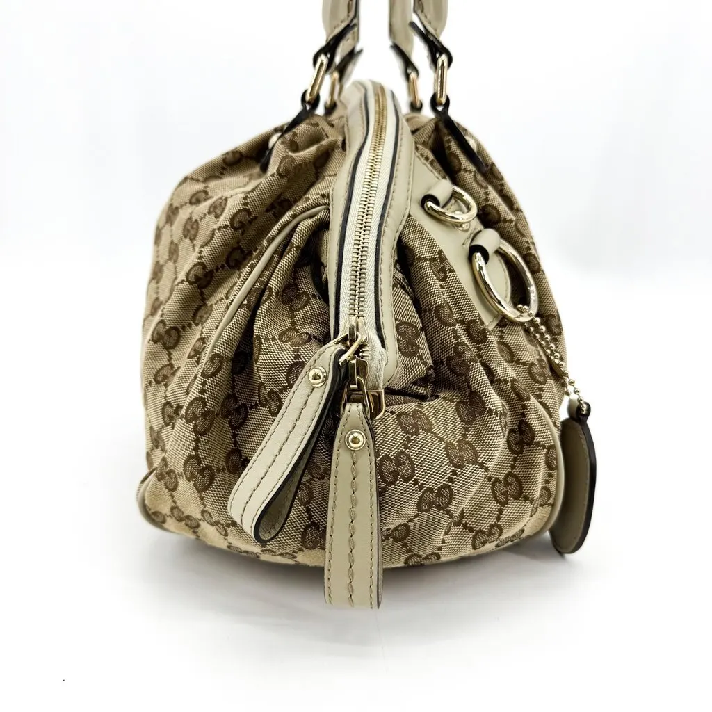 Gucci Sukey GG Canvas Medium Tote Bag Beige Ivory Beige Canvas Good - Model View