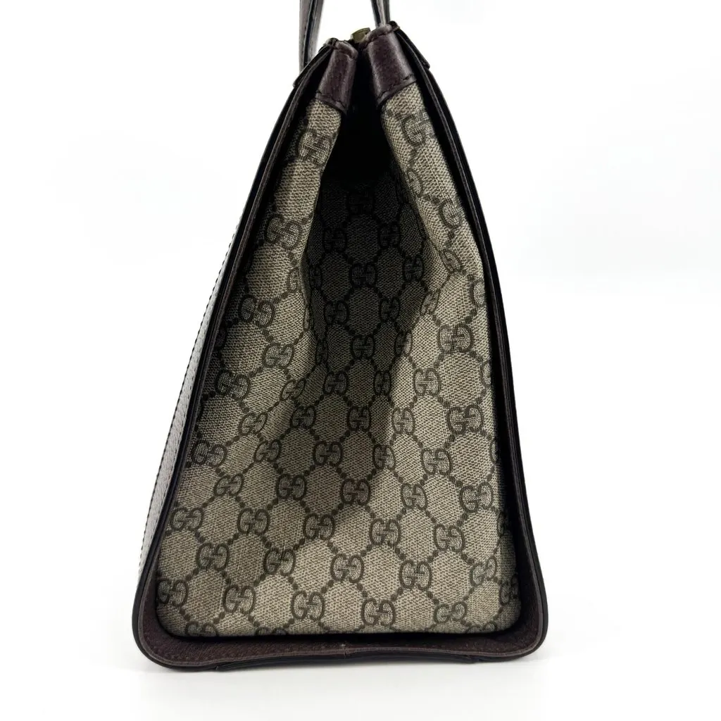 Gucci Ophidia GG Medium Tote Bag Brown Beige Canvas Good - Model View