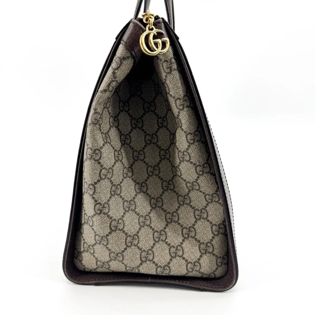 Gucci Ophidia GG Medium Tote Bag Brown Beige Canvas Good - Box View