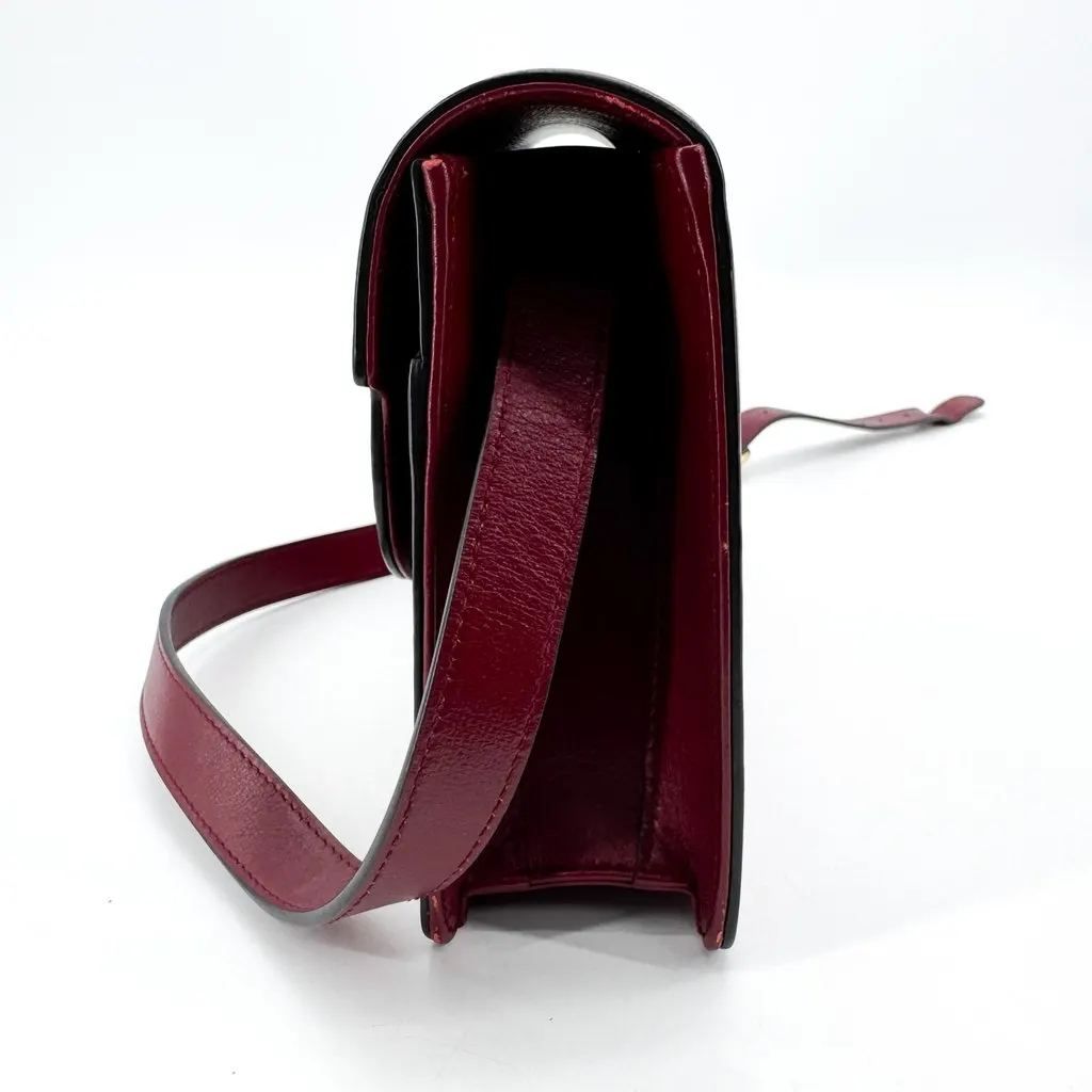 Gucci GG Ring Small Shoulder Bag Red Burgundy Leather Good - Inside View