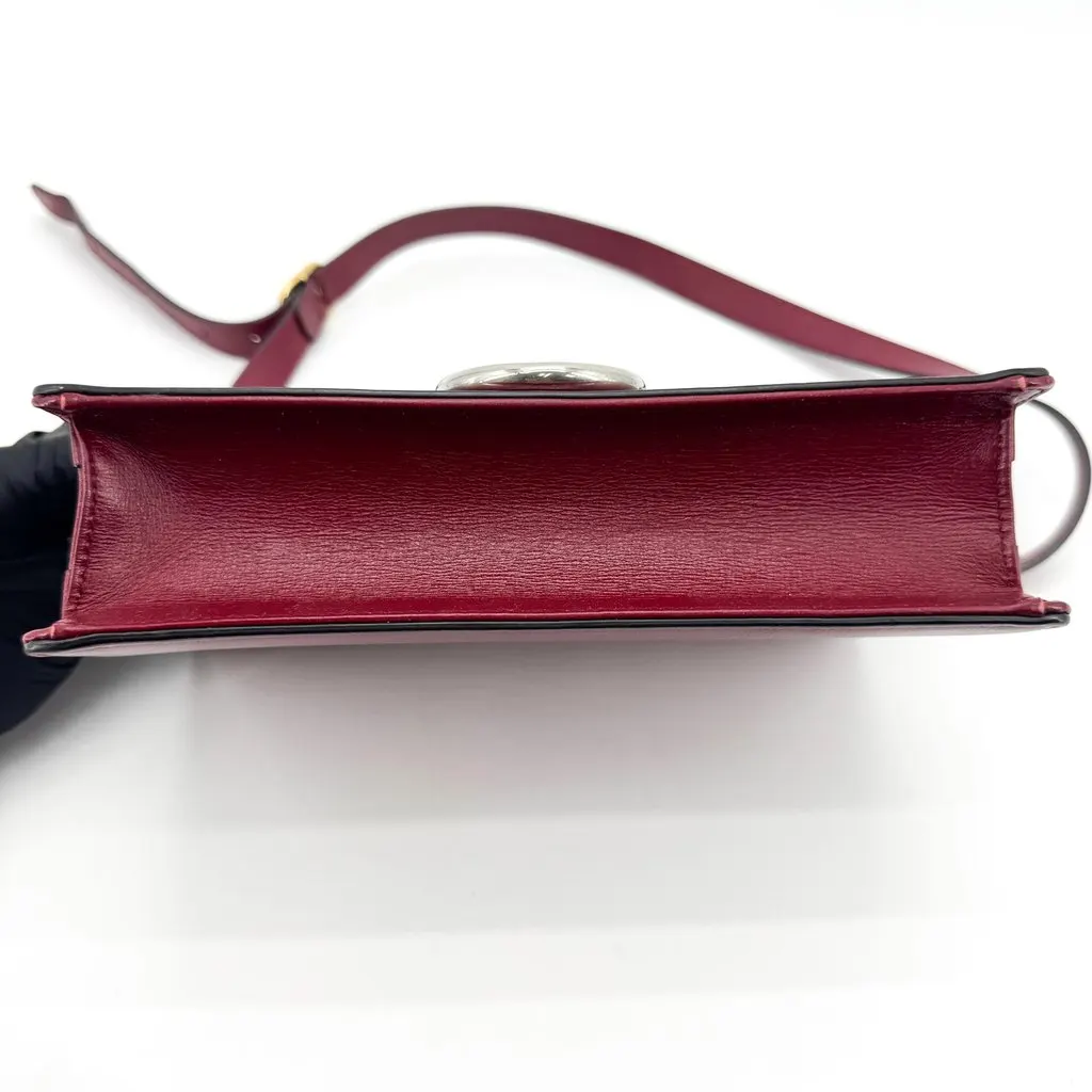 Gucci GG Ring Small Shoulder Bag Red Burgundy Leather Good - Box View