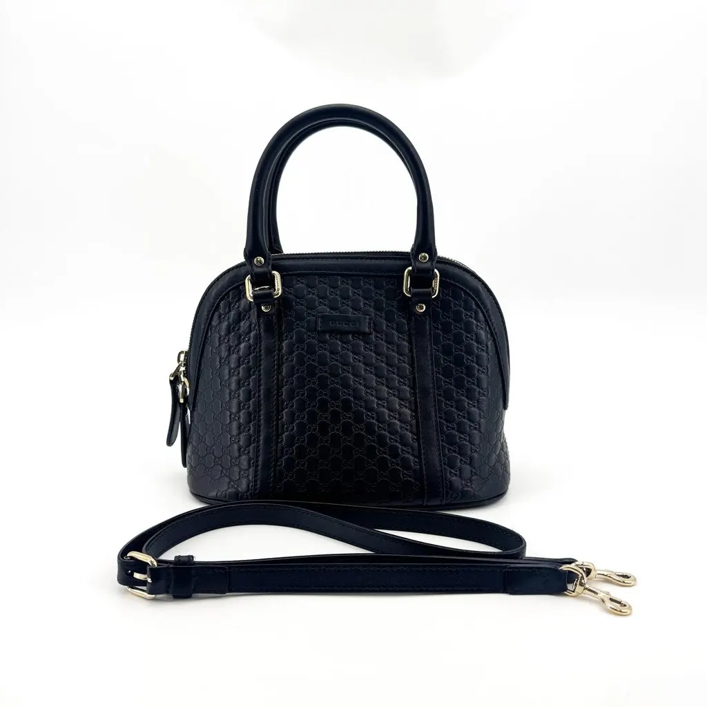 Gucci Microguccissima Mini Dome Bag Black Black Leather Good - Back View