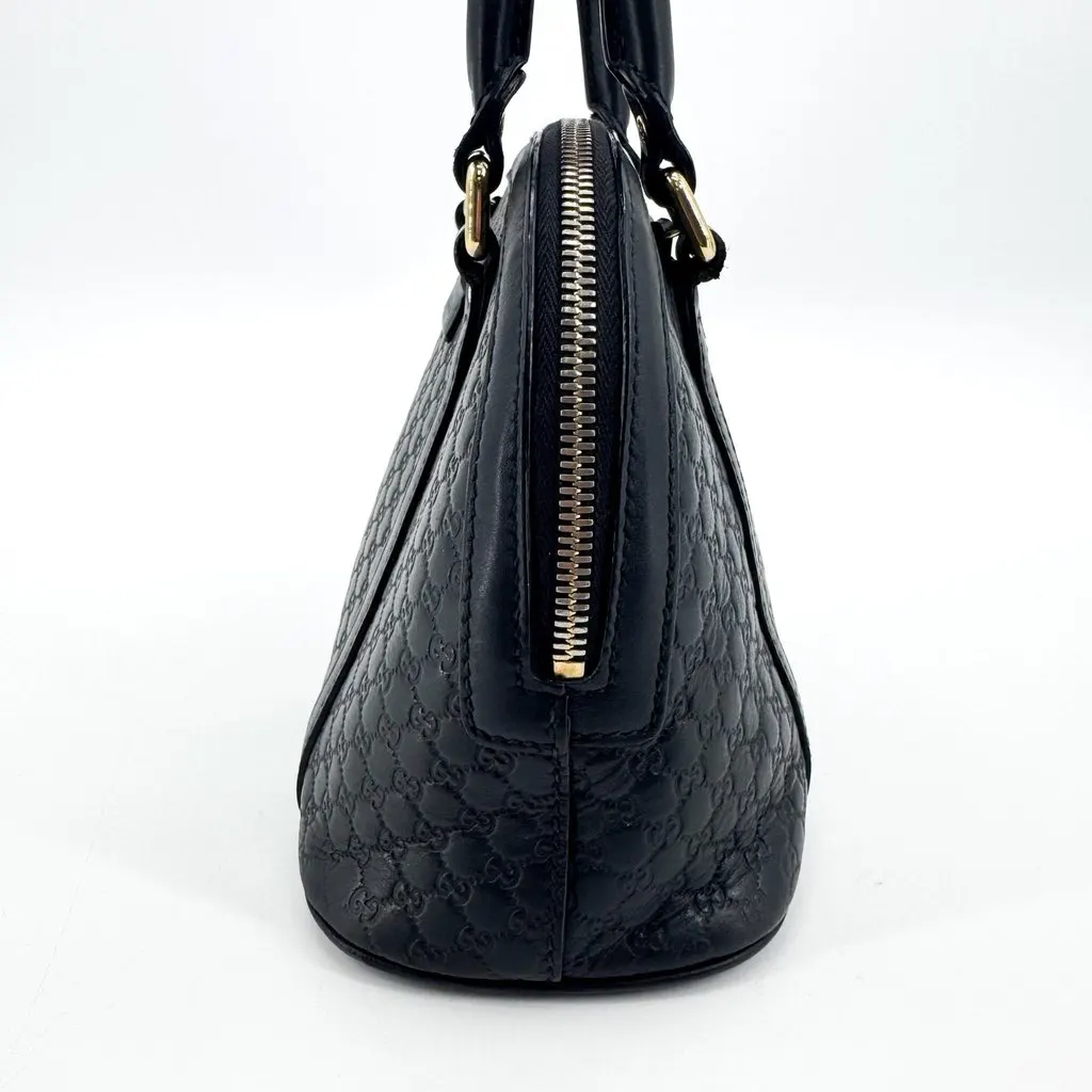 Gucci Microguccissima Mini Dome Bag Black Black Leather Good - Model View