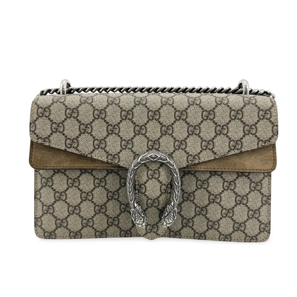 Gucci Dionysus Small GG Supreme Shoulder Bag Beige Brown Beige Canvas Very good - Front View