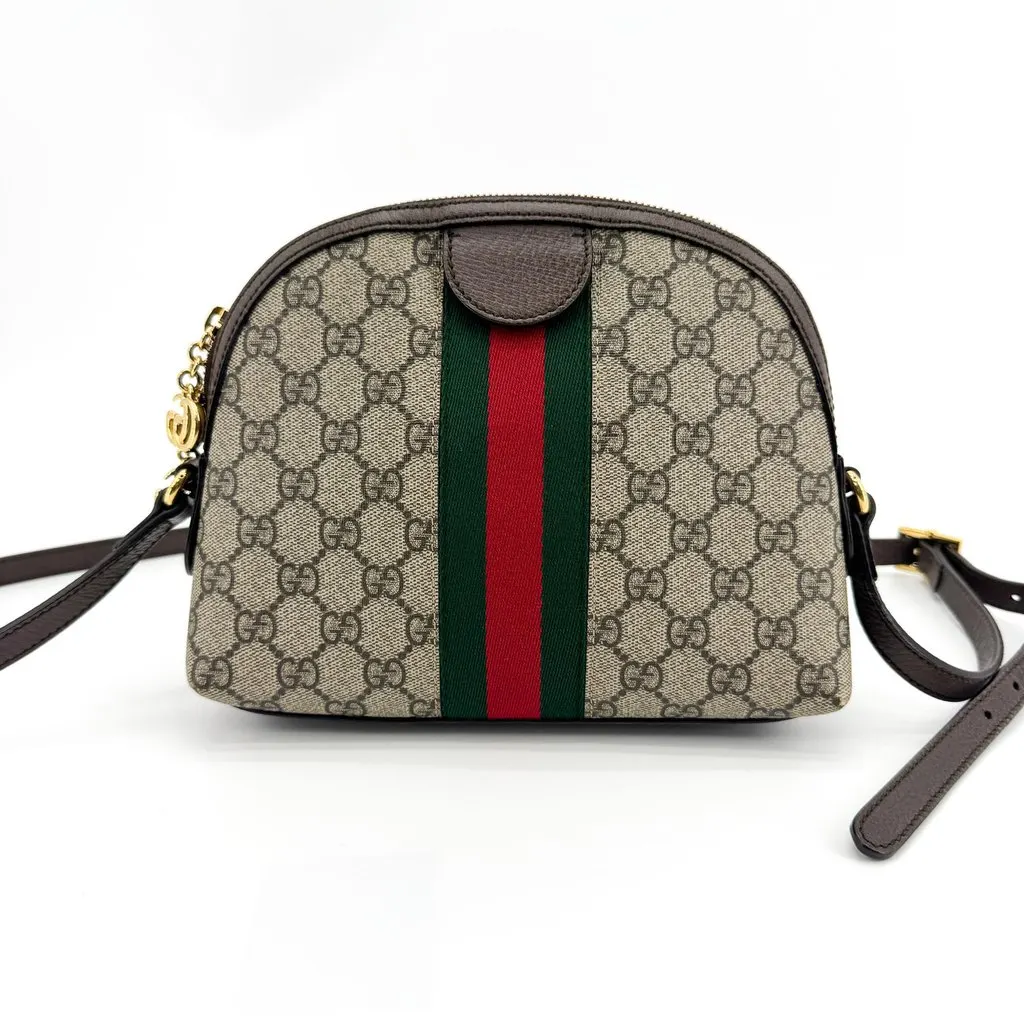 Gucci Ophidia GG Small Shoulder Bag Brown Beige Canvas Good - Inside View