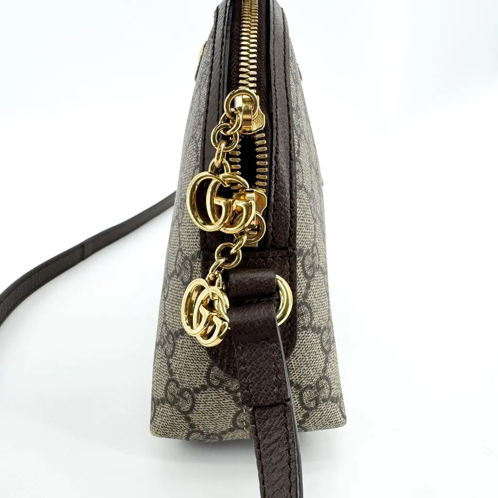 Gucci Ophidia GG Small Shoulder Bag Brown Beige Canvas Good - Model View