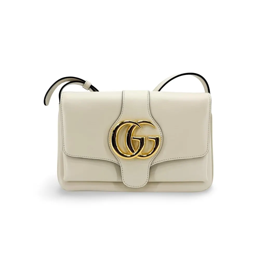 Gucci Blondie Small Shoulder Bag White Gold Gold Leather Very good - Front View