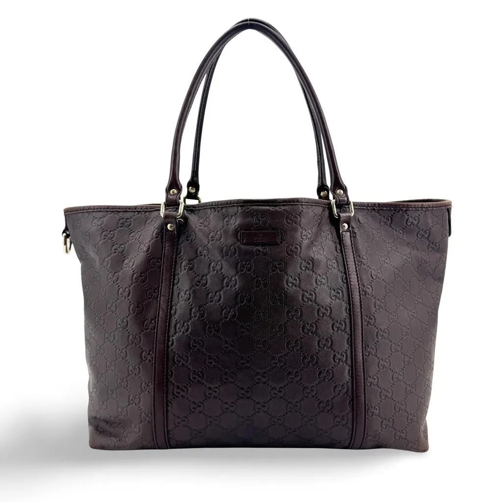 Gucci Guccissima Leather Joy Tote Bag Dark Brown