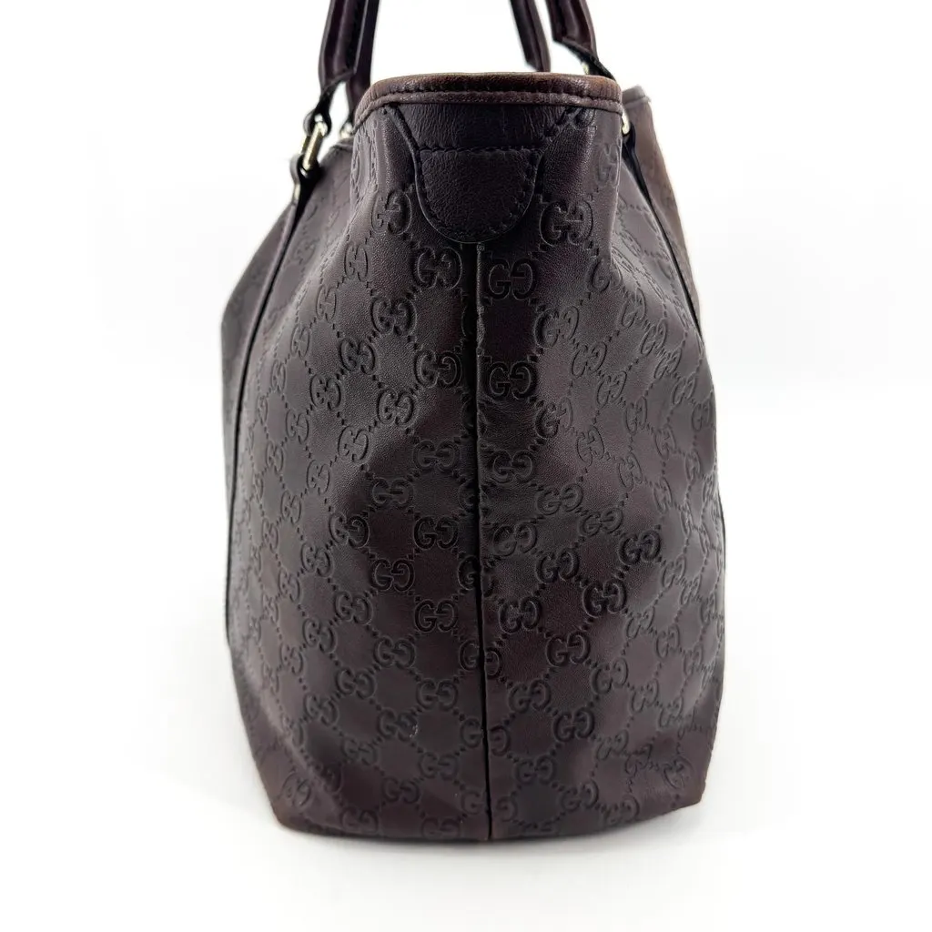 Gucci Guccissima Leather Joy Tote Bag Dark Brown Brown Leather Good - Inside View