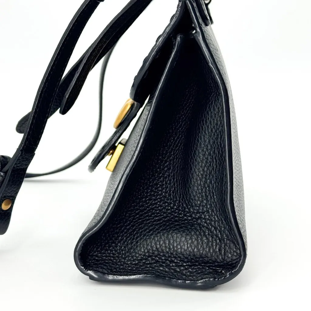 Gucci GG Marmont Mini Top Handle Bag Black Gold Black Leather Good - Inside View