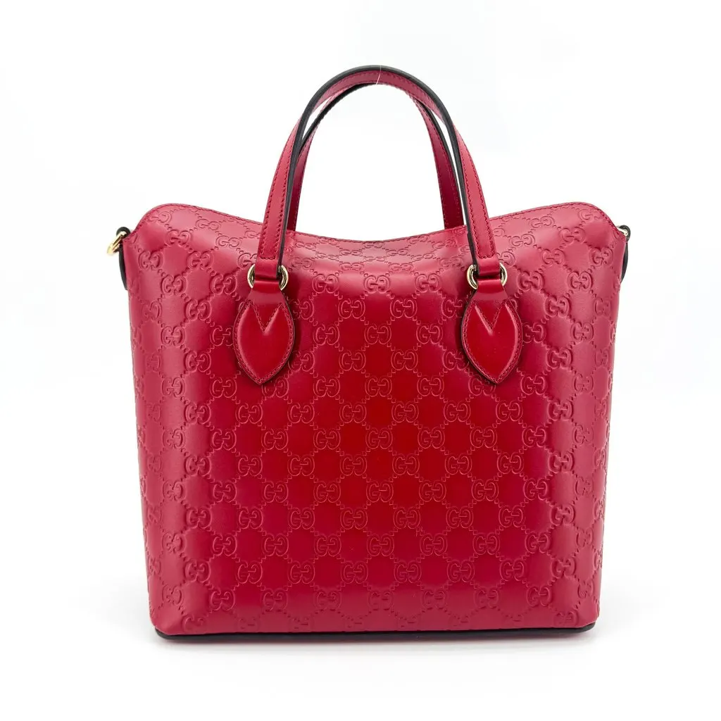 Gucci Microguccissima Top Handle Tote Bag Red Red Leather Very good - Inside View
