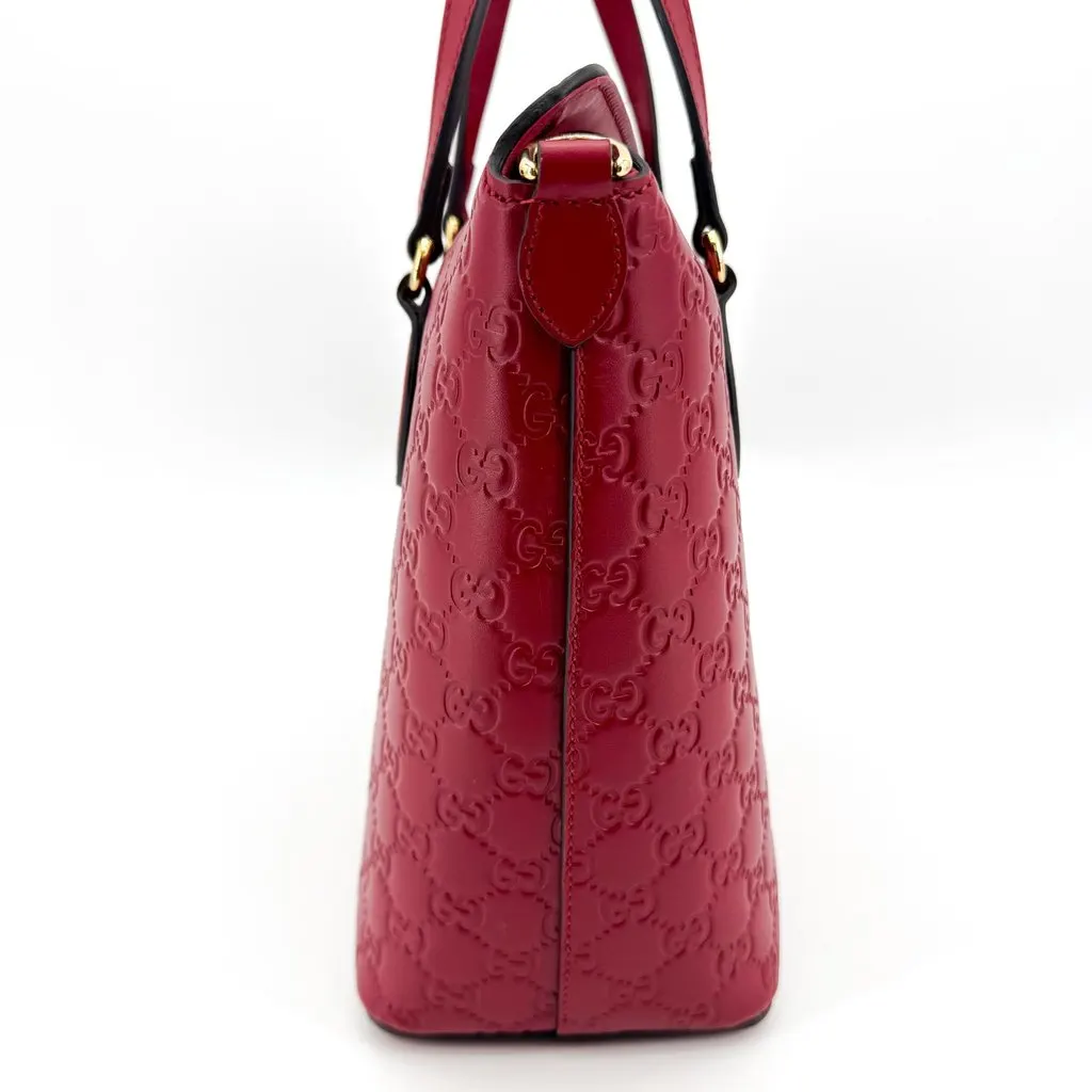 Gucci Microguccissima Top Handle Tote Bag Red Red Leather Very good - Box View