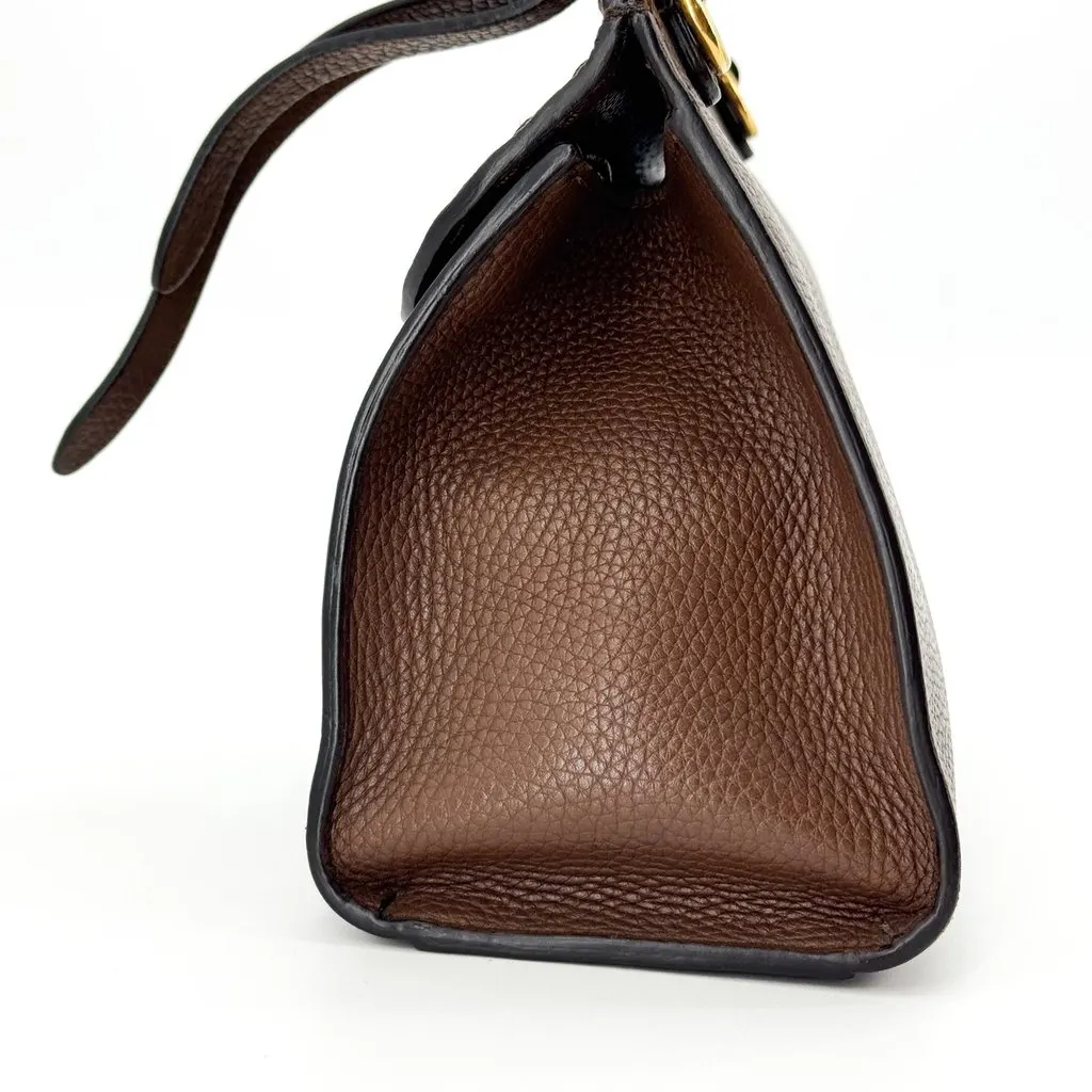 Gucci GG Marmont Mini Top Handle Bag Brown Brown Leather Good - Inside View