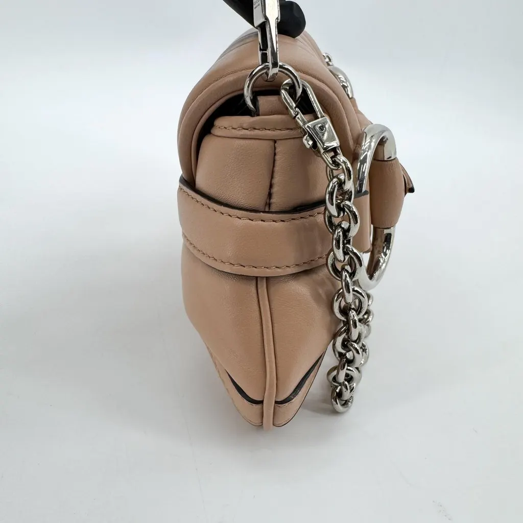 Gucci Horsebit Chain Small Shoulder Bag Beige Beige Leather Good - Box View