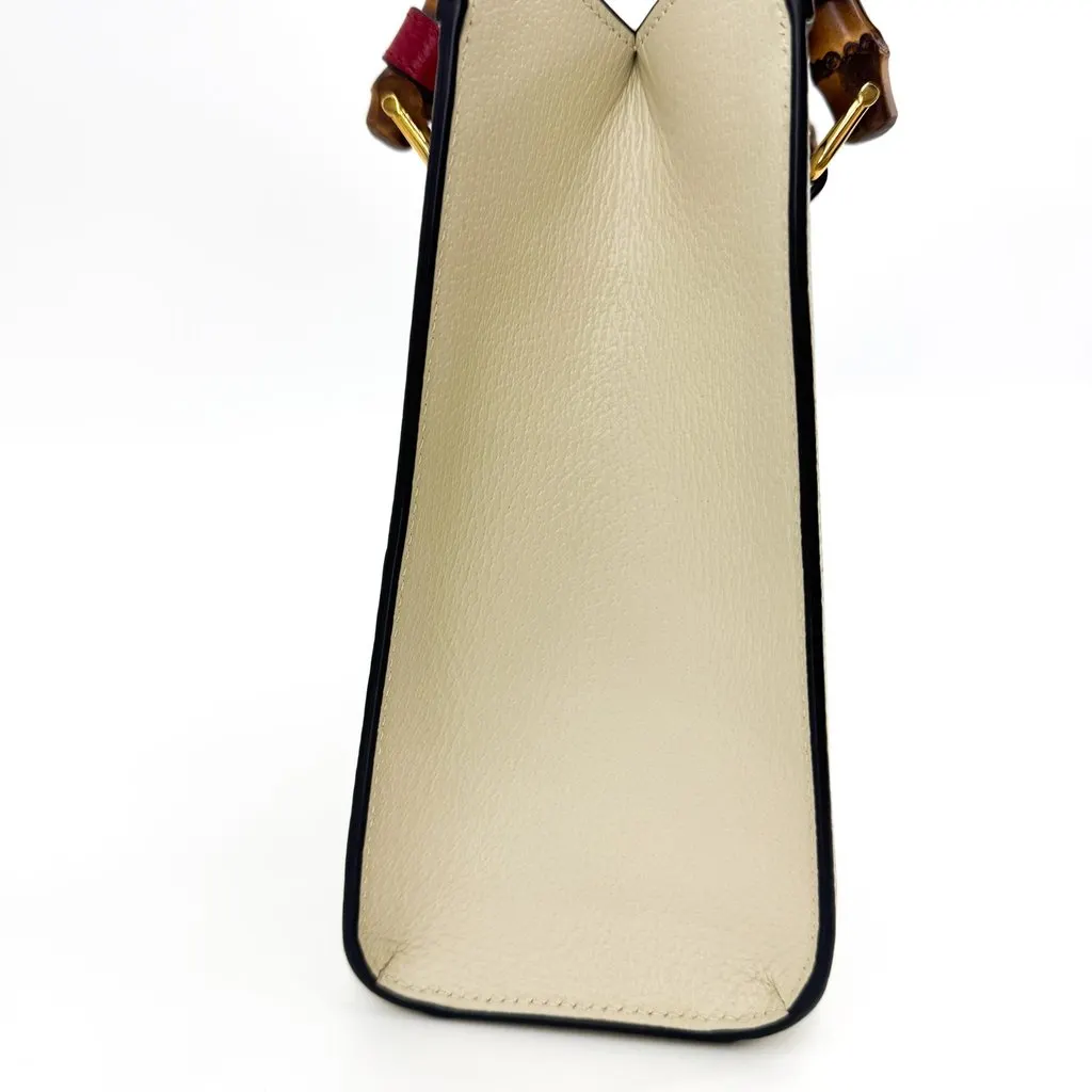 Gucci Diana Small Tote Bag White Brown Leather Good - Box View