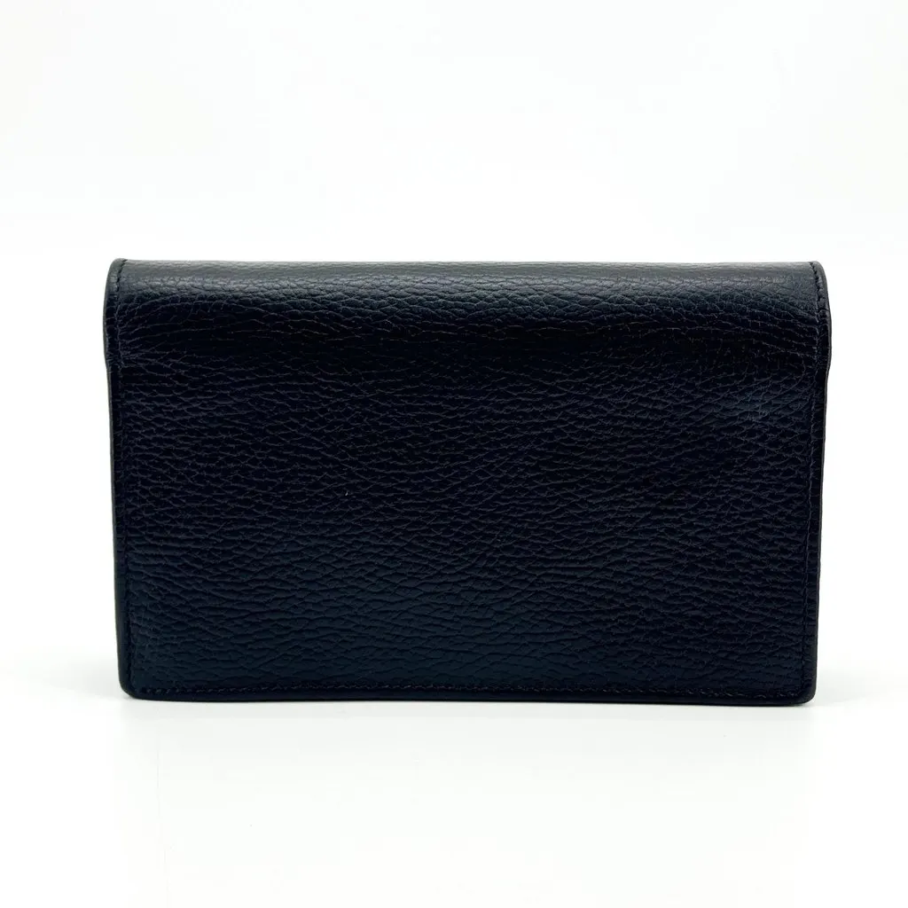 Gucci Interlocking G Dollar Calf Chain Shoulder Bag Black Black Leather Good - Inside View