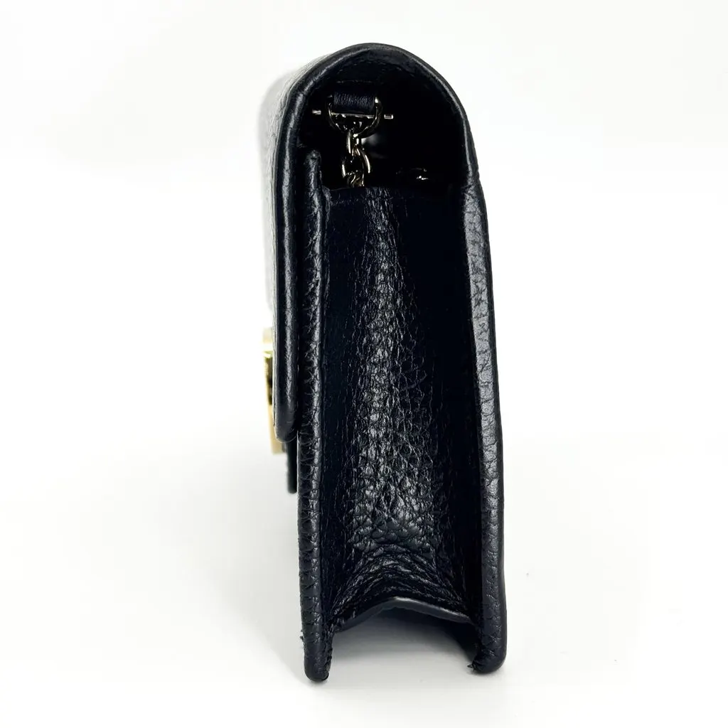 Gucci Interlocking G Dollar Calf Chain Shoulder Bag Black Black Leather Good - Box View