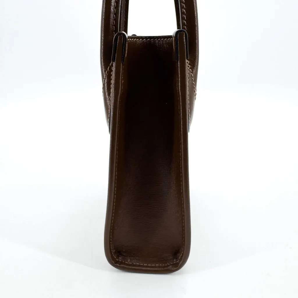 Gucci Interlocking G Mini Tote Bag Brown GG Supreme Beige Canvas Very good - Model View