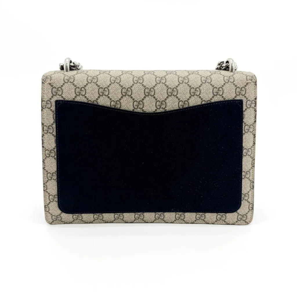 Gucci Dionysus GG Supreme Small Shoulder Bag Black Beige Canvas Good - Inside View