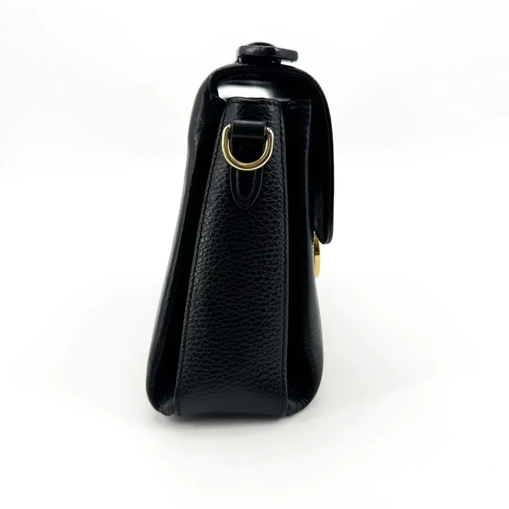 Gucci Interlocking G Small Top Handle Shoulder Bag Black Gold Black Leather Good - Box View
