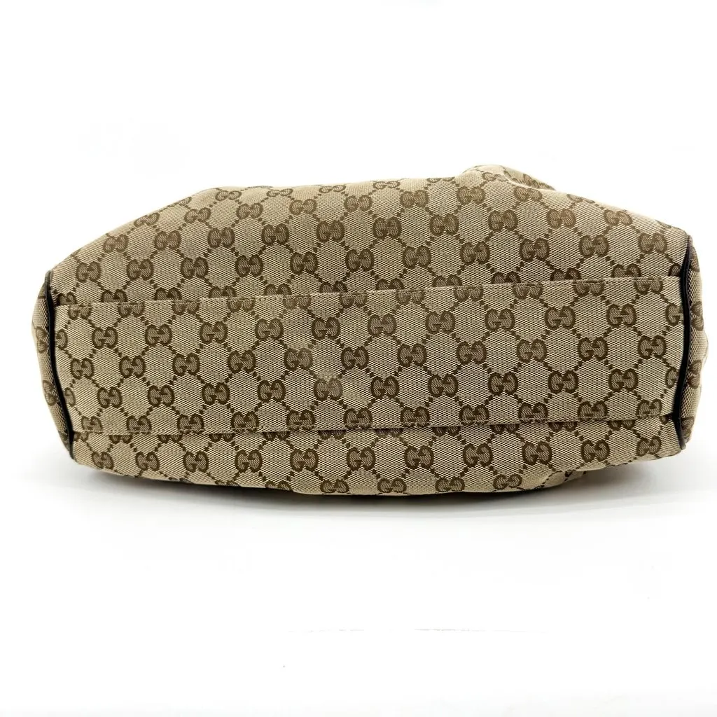 Gucci GG Canvas Sukey Medium Tote Bag Black Beige Canvas Good - Box View