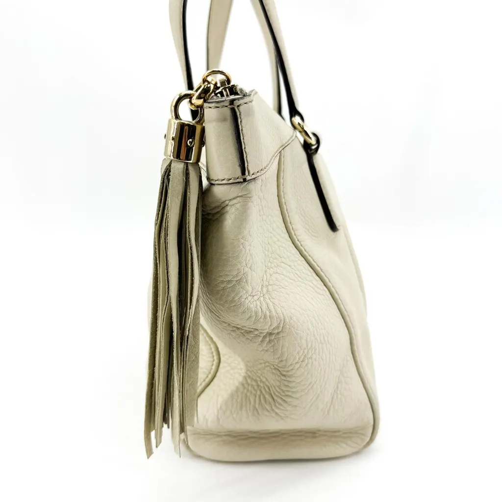 Gucci Soho Leather Tote Bag Ivory Beige Leather Good - Box View