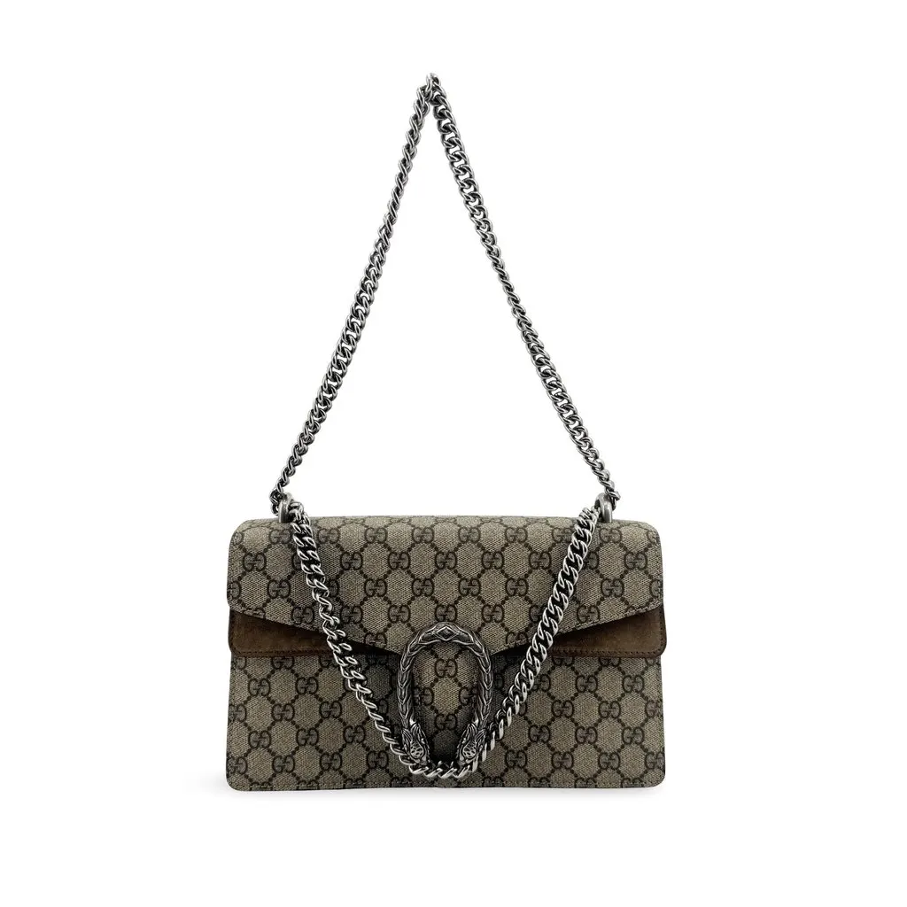 Gucci Dionysus GG Supreme Small Shoulder Bag Brown Beige Canvas Very good - Front View